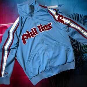Vintage 90s Philadelphia Phillies Track Jacket Mens 2XL Cooperstown MLB V01